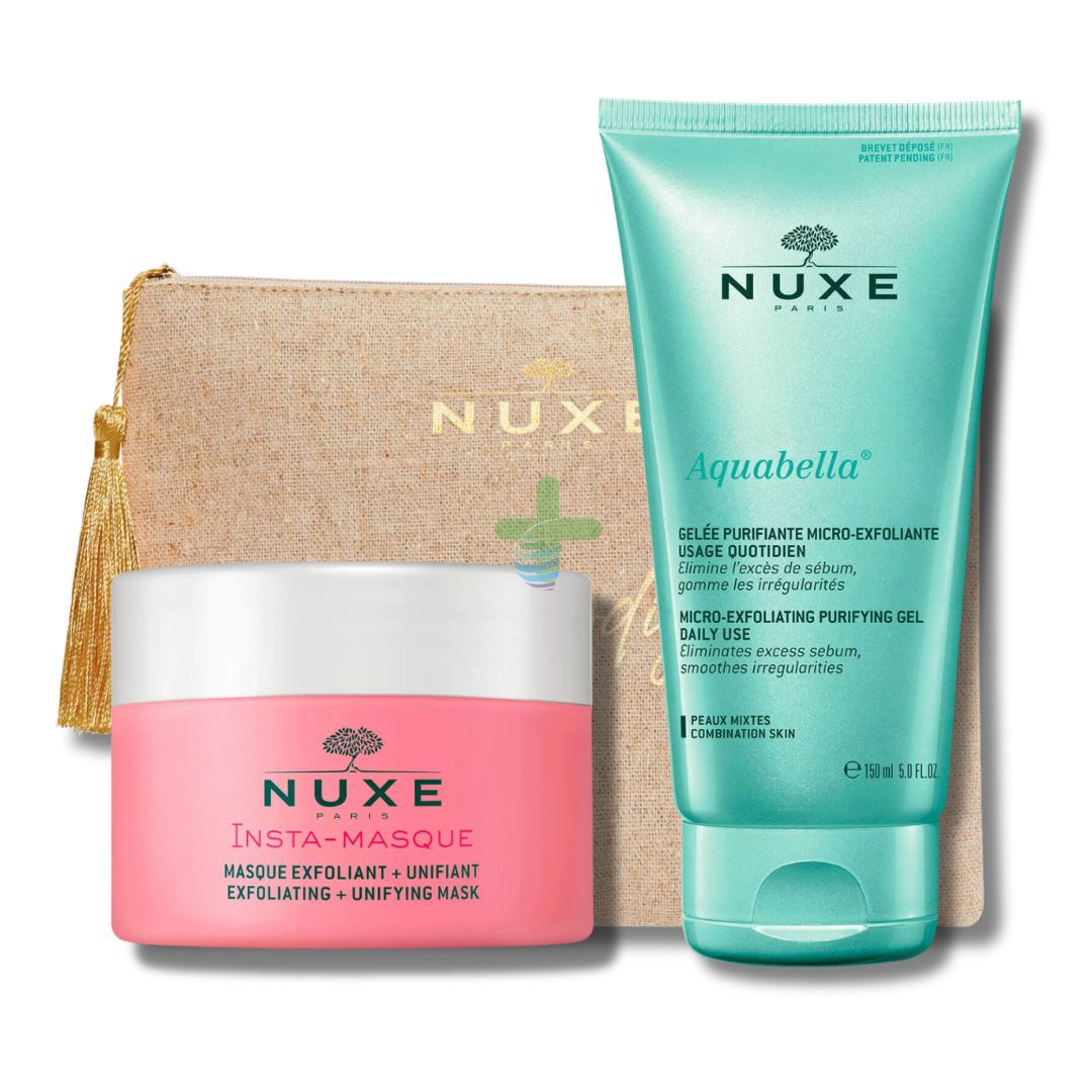 Pochette Nuxe in Omaggio sull'acquisto di 2 prodotti Aquabella e Insta-Masque