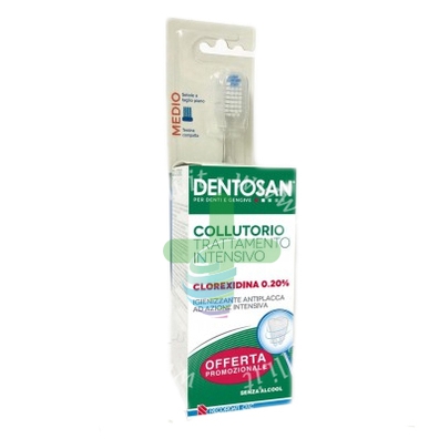Dentosan Bipack Collutorio Intensivo 0,20% 200 Ml + Spazzolino Tech Medio