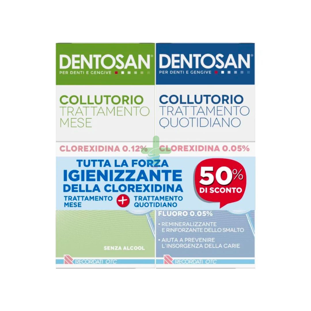 Dentosan Collutorio Bipack Trattamento Mese + Quotidiano 0,12%+0,05%