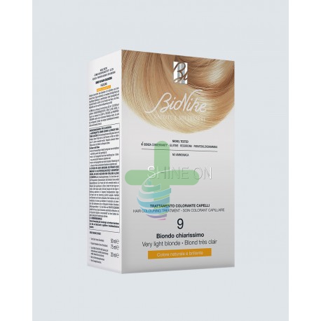 BioNike Linea Shine ON Tintura per Capelli Cute Sensibile 9 Biondo Chiarissimo