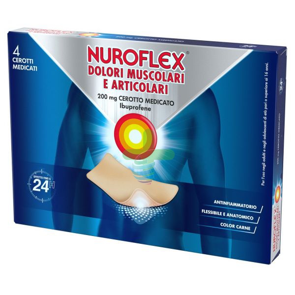 Nuroflex Dolori Musc 200 Mg Cerotto Medicato 4 Cerotti In Bustina Pet/Ldpe/Al/Ldpe