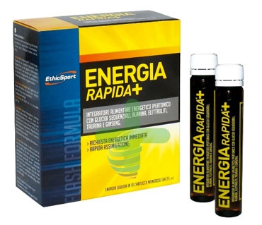 Ethic Sport Linea Energia Integratore Energia Rapida+ 10 Flaconcini 25 ml