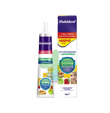 Kukident Linea Protesi Dentali Doppia Protezione Crema Adesiva Protettiva 40 g