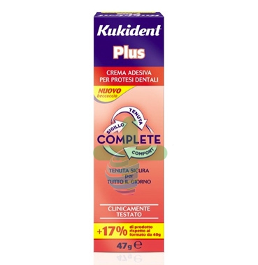 Kukident Linea Protesi Dentali Plus Complete Crema Adesiva Protettiva 47 g