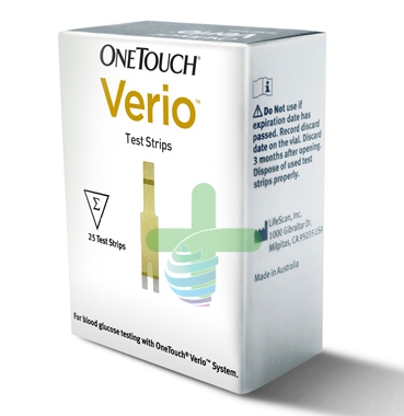 LifeScan OneTouch Linea Controllo Glicemia Verio 25 Strisce Reattive