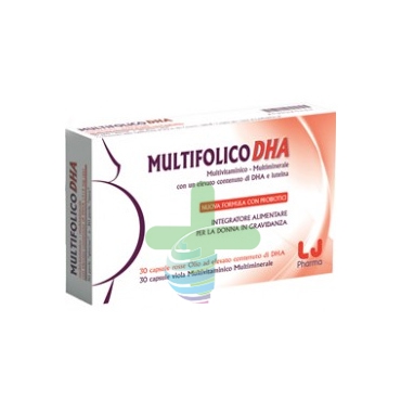 LJ Pharma Linea Vitamine Minerali MULTIFOLICO DHA Integratore 60 Capsule