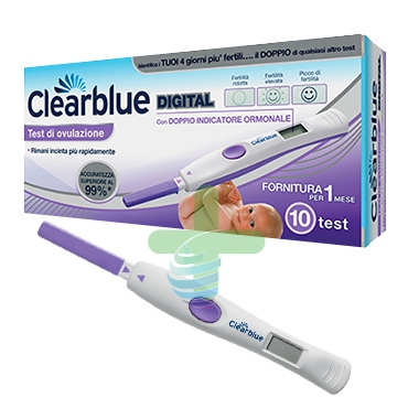 Clearblue Linea Gravidanza 10 Test di Ovulazione Digitali Doppio Indicatore Orm