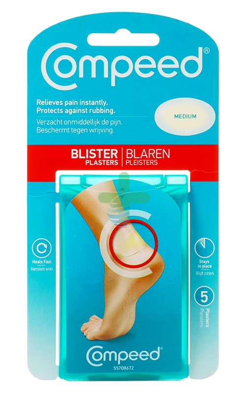 Compeed Linea Protezione Guarigione Vesciche 5 Cerotti Medi per Tallone