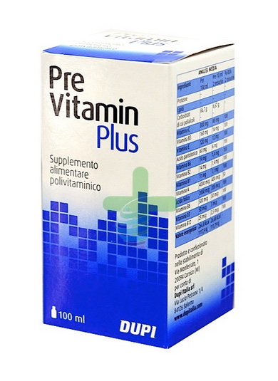 Dupi Italia Linea Vitamine e Minerali Pre-vitamin Plus Integratore 100 ml