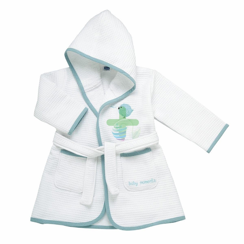 Chicco Linea Detersione Happy Bubbles Accappatoio Azzurro Cotone Piquet +12m