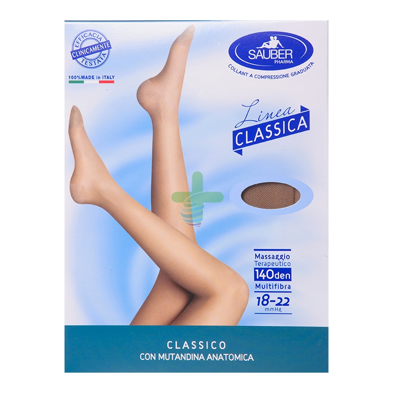 Sauber Linea Dispositivi Medici Classic Collant 140 Den 18-22mm tg IV Antracite