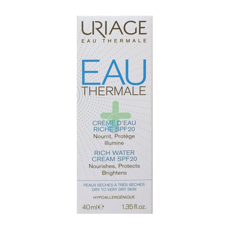 Uriage Linea Eau Thermale Crema Ricca all'Acqua SPF20 Nutriente Rigenerante 40ml
