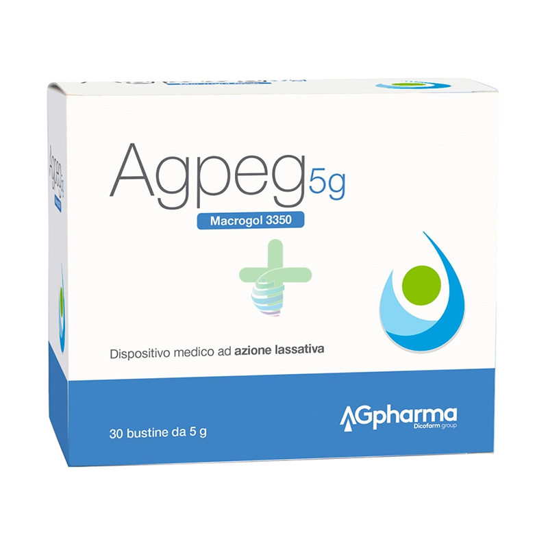 AG Pharma Linea Dispositivi Medici Agpeg Macrogol 3350 Lassativo 30 Bustine 5 g