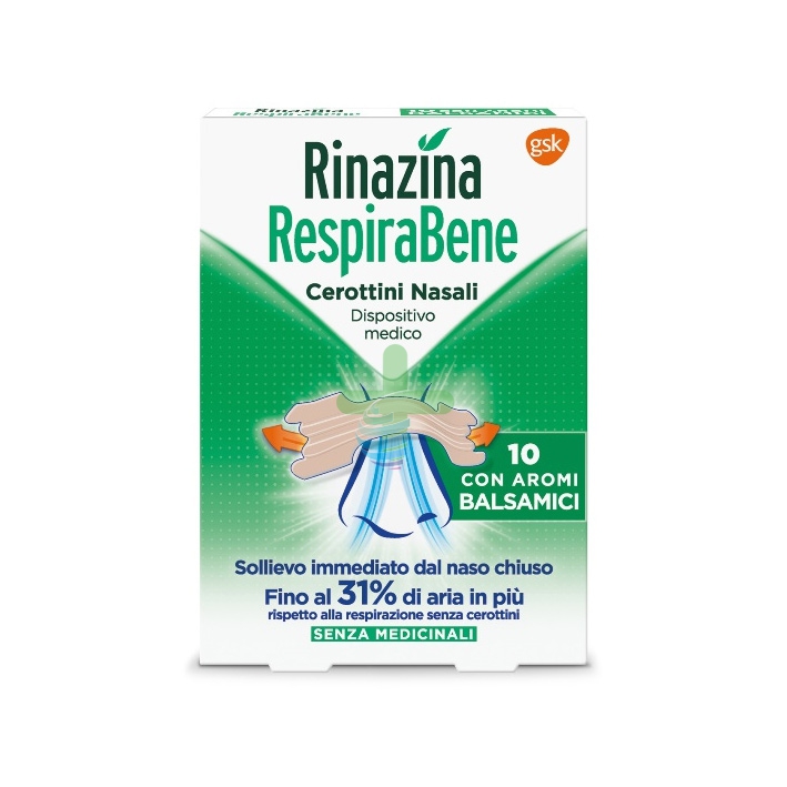 Gsk Linea Dispositivi Medici Rinazina Respirabene 10 Cerotti Nasali Balsamici