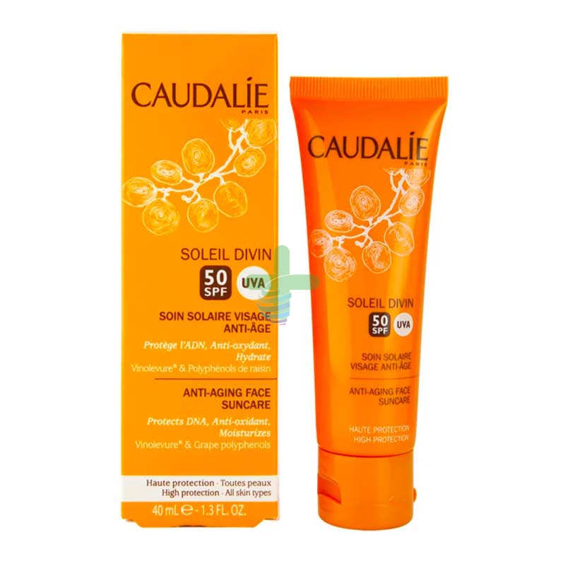 Caudalie Linea Soleil Divin SPF50 Trattamento Solare Anti-Et Globale Viso 40 ml