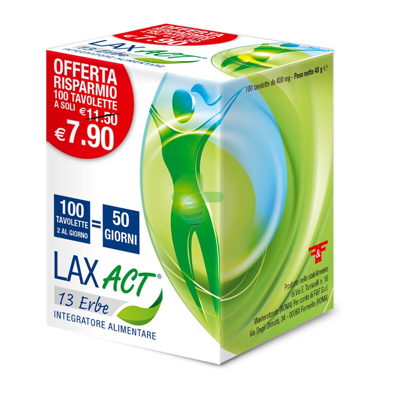 Linea Act Linea Intestino Sano Lax Act 13 Erbe Integratore 100 Tavolette