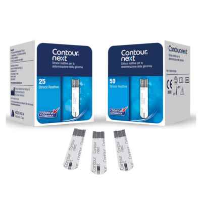 Ascensia Linea Controllo Glicemia Contour Next 25 Strisce Rilevatrici Plasma